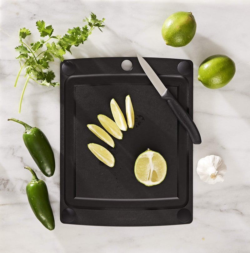 Epicurean All-In-One Cutting Board with Non-Slip Feet and Juice Groove  11.5"" ? 9""  Slate/Black - Image 2